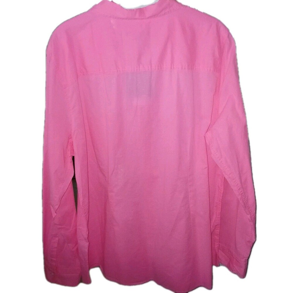 NWT GAP Women XXL Preppy Career Casual Button Up 100% Cotton Top Blouse Hot Pink - Picture 4 of 8